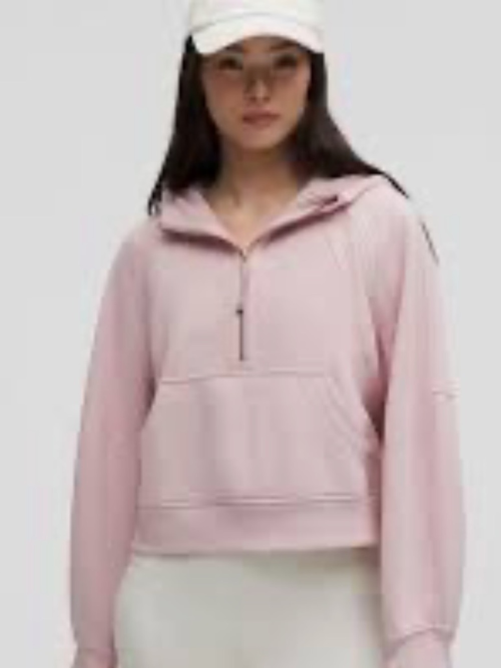 Scuba Oversized Half-Zip Hoodie Pink Haze